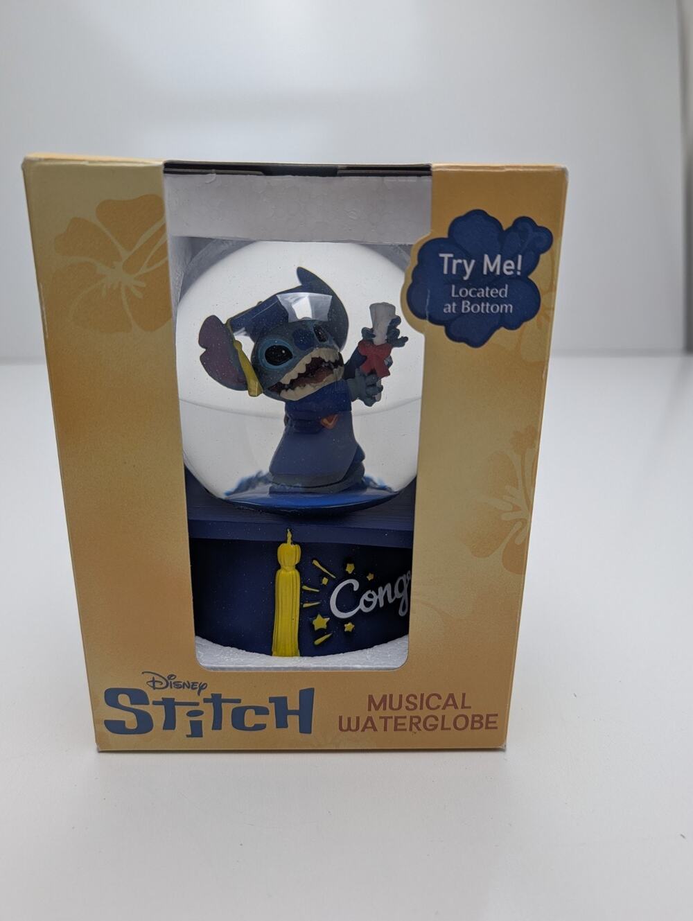 Lilo & Stitch “Congrats” (5.5" Musical Water/Snow Globe) graduation gift, Disney